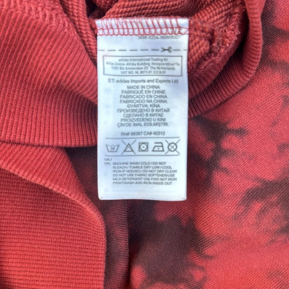 Adidas Skateboarding Men's Red Tie Dye Hoodie Sweatshirt Size Small - Picture 7 of 13